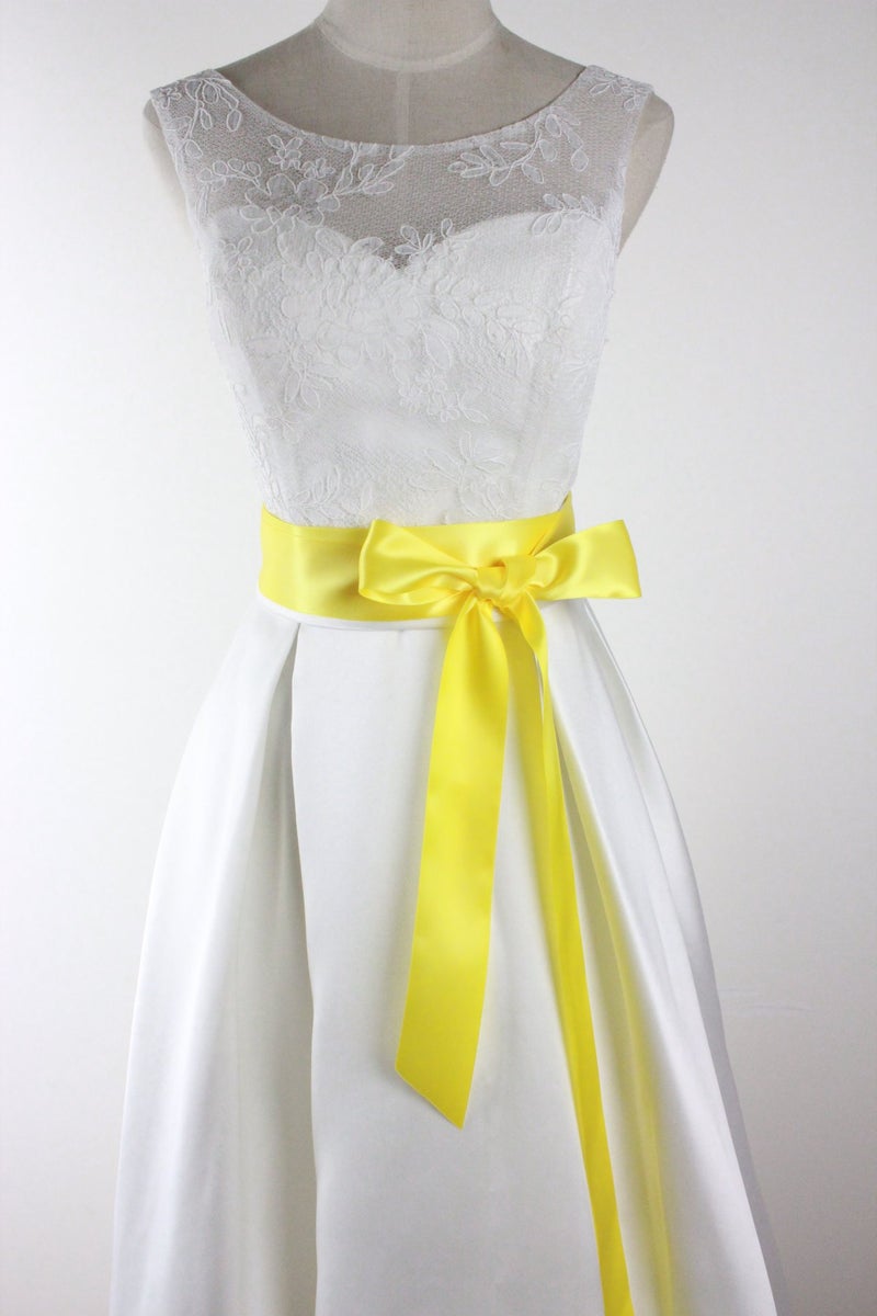 Leimandy æ–°å“ 2" Wide Simple Classic Colorful Ribbon Sash for Dress Formal Wedding Dress (Daffodill) - Image 3